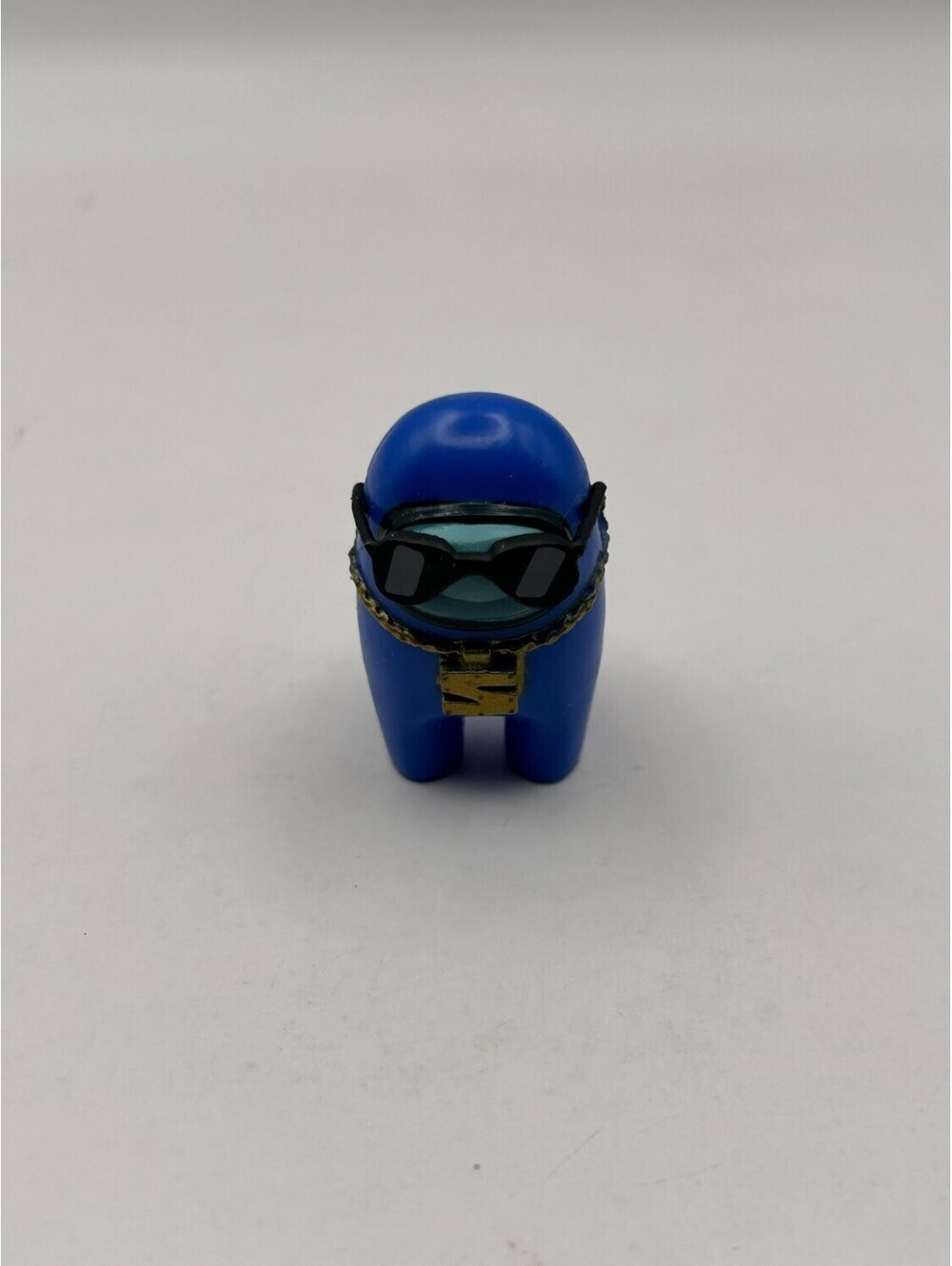 Among Us Blue Crewmate Mini Figure Innersloth with Sunglasses & Chain Toy